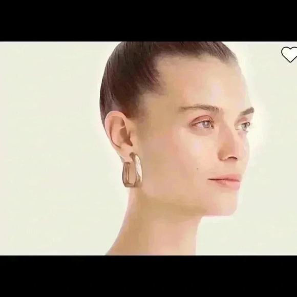 J Crew Angular Hoop Earrings - Picture 2 of 4